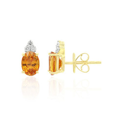 Orecchini in oro con Spessartina (Tenner Diniz)