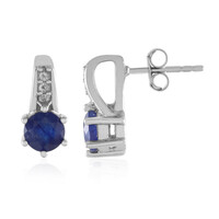 Orecchini in argento con Zaffiro Blu del Madagascar