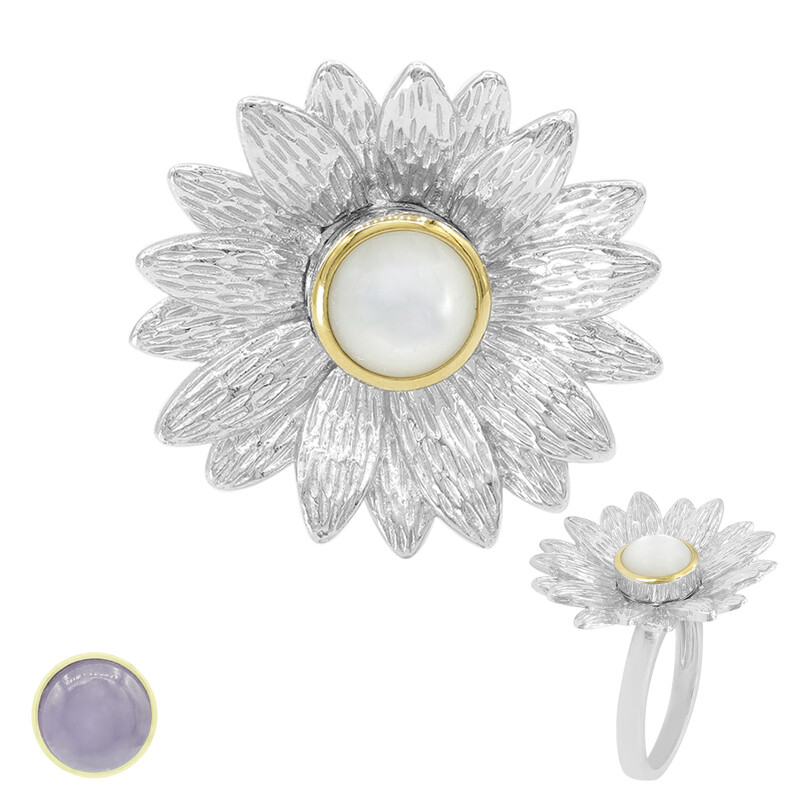 Collana con ciondolo in giada lavanda in oro giallo 14 carati Collana con ciondolo in giada lavanda in oro giallo 14 carati