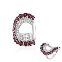 Anello in argento con Rodolite