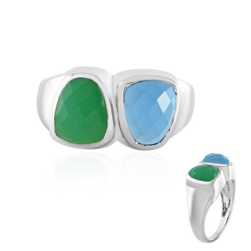Anello in argento con Crisoprasio KM by Juwelo 9188IX Gioielli Juwelo