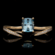 Anello in oro con Acquamarina Brasiliana AAA (de Melo)