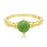 Anello da uomo placcato in oro con Crisoprasio Imperiale