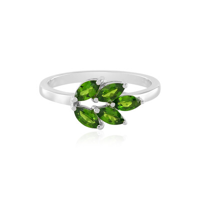Anello in argento con Diopside Russo