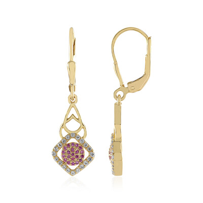 Orecchini in argento con Zaffiro Ceylon Rosa (non riscaldato)
