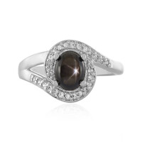 Anello in argento con Zaffiro Stellato Nero