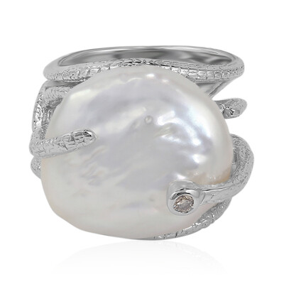 Anello in argento con Perla di Acqua Dolce (TPC)
