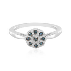 Anello in argento con Diamante Blu I2
