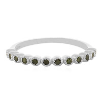 Anello in argento con Diamante Verde I3