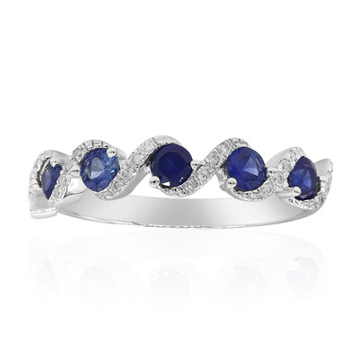 Anello in oro con Zaffiro Ceylon Blu