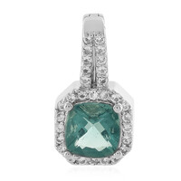 Ciondolo in argento con Fluorite Petrolio del Belgio
