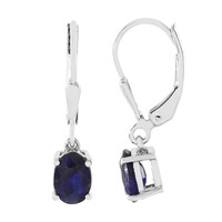 Orecchini in argento con Zaffiro Blu del Madagascar