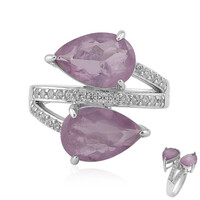 Anello in argento con Quarzo porpora pastello