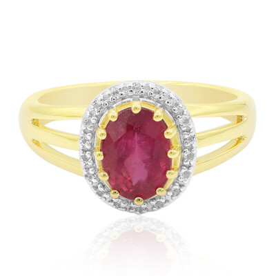 Anello in oro con Tormalina Rosa Californiana