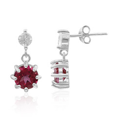 Orecchini in argento con Topazio Mistico Rosa Acceso