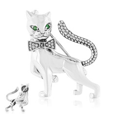 Spilla in argento con Smeraldo