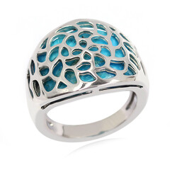 Anello in argento con Turchese Kingman Mohave Blu (Faszination Türkis)