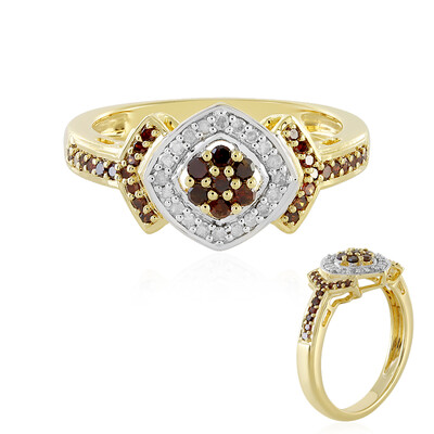 Anello in argento con Diamante Rosso I4