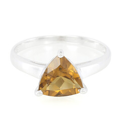 Anello in argento con Quarzo Cognac