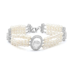 Bracciale in argento con Topazio Bianco
