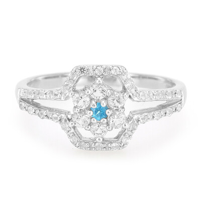 Anello in argento con Apatite Blu Neon