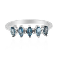 Anello in argento con Topazio Blu Londra