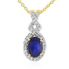 Collana in argento con Zaffiro Blu del Madagascar