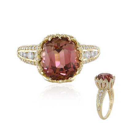 Anello in oro con Tormalina Rosa Nigeriana (de Melo)