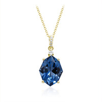 Collana in oro con Topazio Blu Londra