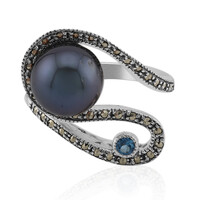 Anello in argento con Perla Tahitiana (Annette classic)