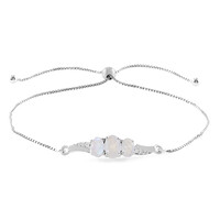 Bracciale in argento con Pietra di Luna Arcobaleno