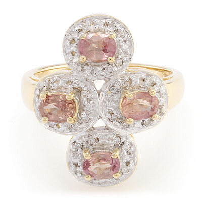 Anello in oro con Zaffiro Padparadscha (non riscaldato) (AMAYANI)
