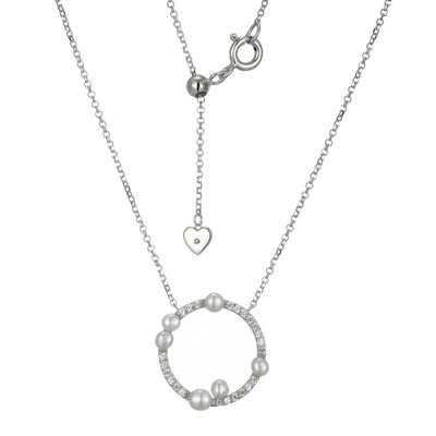 Collana in argento con Perla d'Acqua Dolce Bianca
