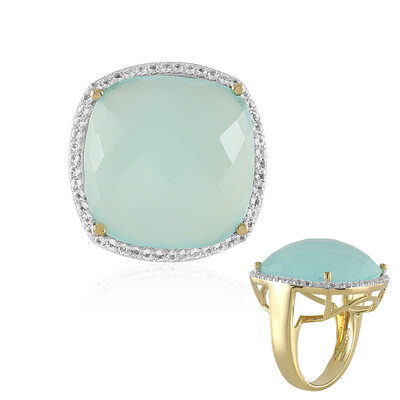 Anello in argento con Calcedonio Acqua