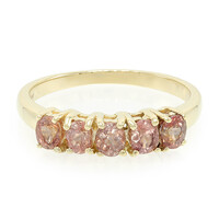 Anello in oro con Zaffiro Padparadscha (non riscaldato)