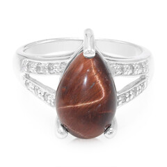 Anello in argento con Occhio di Tigre Rosso