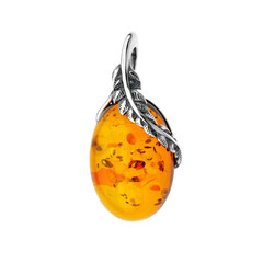 Ciondolo in argento con Ambra Baltica