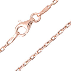Catenina forzatina in argento 925 placcato oro rosa  - 45 cm - 2,6 g