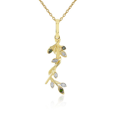 Collana in oro con Diamante Verde I4