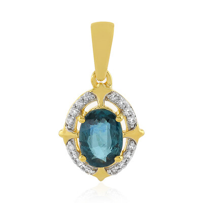 Ciondolo in argento con Cianite Blu Foglia di Tè