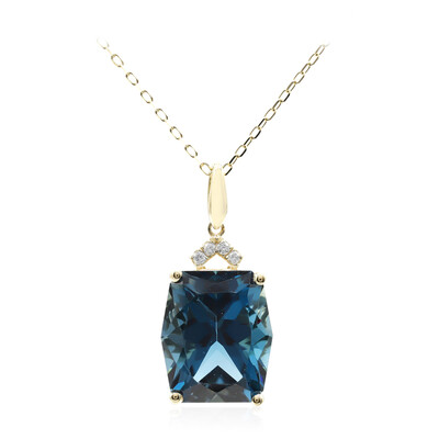 Collana in oro con Topazio Blu Londra (CIRARI)