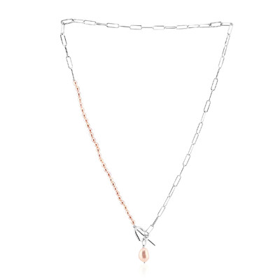 Collana in argento con Perla d'Acqua Dolce Rosa (TPC)