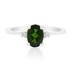 Anello in argento con Diopside Russo
