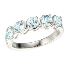 Anello in argento con Topazio Blu Cielo