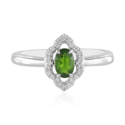 Anello in argento con Diopside Russo