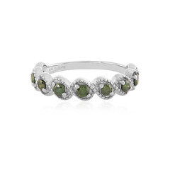 Anello in argento con Diamante Verde I3