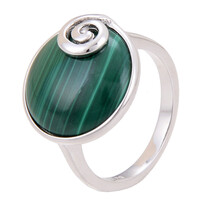 Anello in argento con Malachite