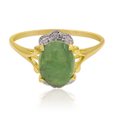 Anello in oro con Giadeite Verde Nobile (Annette)