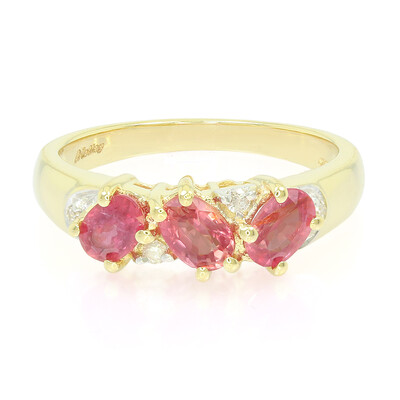 Anello in oro con Zaffiro Padparadscha (non riscaldato)