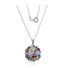 Collana in argento con Granato Mozambico